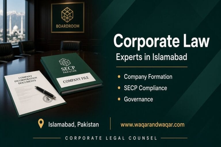 Corporate Law Experts in Islamabad | www.waqarandwaqar.com